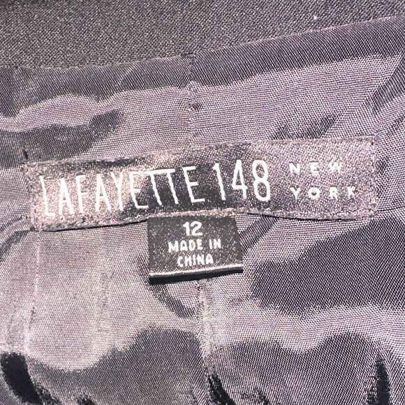 Lafayette 148 Black Button Front Blazer / Suit Jacket Virgin Wool Size 12 - Picture 5 of 10